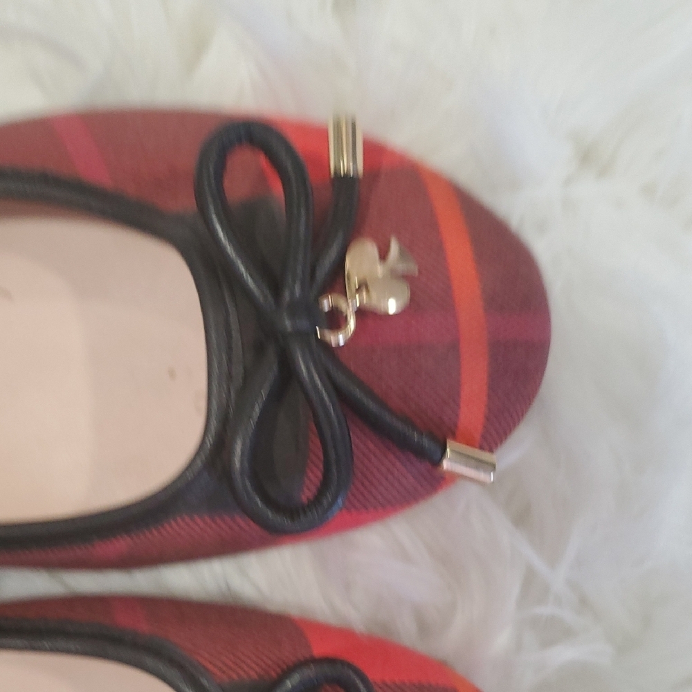 Kate Spade Preppy  Red and Black Flats with Bow Accent - Picture 11 of 14